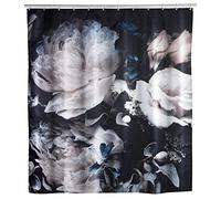 WENKO Cortina de baño anti-moho Peony - lavable, impermeable, con 12 anillos para cortina de ducha, Poliéster, 180 x 200 cm, Multicolor