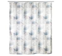 WENKO Cortina de ducha antimoho Navan, cortina textil antibacteriana para ducha y bañera, lavable e hidrófuga, con 12 anillas para su fijación a la barra de ducha, 180 x 200 cm