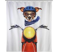 WENKO Cortina De Ducha Biker Dog 180 x 200 Cm Multicolor In nillas