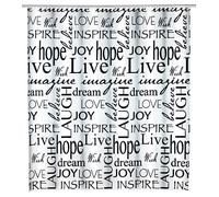 Wenko Cortina de Ducha Live, Cortina de Película de Plástico Reciclado (PEVA), para Ducha y Baño, Impermeable, 180 x 200 cm, Incluye 12 Anillos de Cortina de Ducha