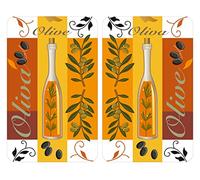 WENKO Cubierta de cocina Universal Olivas juego de 2 piezas para todos los tipos de cocinas, Vidrio endurecido, 30 x 1.8-4.5 x 52 cm, Multicolor