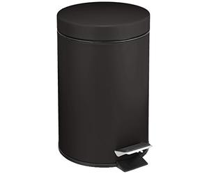 Wenko Cubo con Pedal 3 L, Metal, Negro, 17x17x25 cm