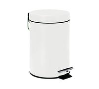 Wenko Cubo con Pedal 3 LTS, Metal, Blanco, 15x15x27 cm