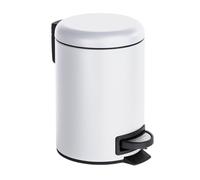 Wenko Cubo con Pedal para cosmética Leman Negro 3 l Capacidad: 3 l, Acero, 17 x 25 x 22.5 cm, Blanco