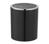 WENKO Cubo con Tapa basculante Inca Negro 2 LTR. Contenedor de Basura con Tapa oscilante Negro