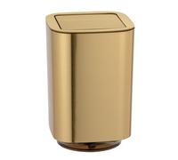 Wenko Cubo con tapa oscilante Auron oro, Capacidad 5.5 l, Plástico, 17.2 x 25.5 x 17.2 cm, Oro