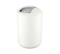 Wenko Cubo con tapa oscilante Brasil L blanco 6,5 l - a prueba de rotura Capacidad: 6.5 l, Plástico (TPE), 19.5 x 31 x 19.5 cm, Blanco