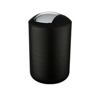 Wenko Cubo con Tapa oscilante Brasil L Negro 6,5 l - a Prueba de Rotura Capacidad: 6.5 l, Plástico (TPE), 19.5 x 31 x 19.5 cm, Negro