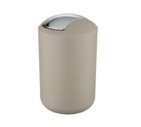 Wenko Cubo con tapa oscilante Brasil L taupe 6,5 l - a prueba de rotura Capacidad: 6.5 l, Plástico (TPE), 19.5 x 31 x 19.5 cm, Taupe