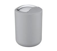 Wenko Cubo con tapa oscilante Brasilgris 2 l - a prueba de rotura Capacidad: 2 l, Plástico (TPE), 14 x 21 x 14 cm, Gris