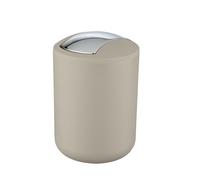 Wenko Cubo con tapa oscilante Brasiltaupe 2 l - a prueba de rotura Capacidad: 2 l, Plástico (TPE), 14 x 21 x 14 cm, Taupe