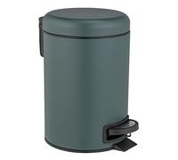 Wenko Cubo de Basura a Pedales Leman, 3 litros, con Inserto Extraíble, Acero Pintado, 17 x 25 x 22.5 cm, Verde Oscuro