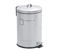 WENKO - Cubo de basura con pedal y tapa, estilo retro, de metal, para ba o, cocina, oficina, cierre suave, 5 galones, 31,8 x 48,7 x 31,8 cm, colo