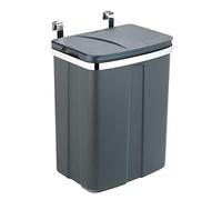Wenko Cubo de basura para puertas 12 l - Cubo de basura para armario, cubo de basura para la cocina Capacidad: 12 l, Polipropileno, Gris