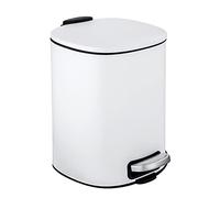 Wenko Cubo de Pedal 5 l. Alassio, Gris, Acero, Blanco, 24,5 x 20,5 x 27 cm