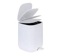 WENKO Cubo de pedal Davos, blanco 5 lts. - Cubo de cosmética, cubo de basura Capacidad: 5 l, Polipropileno, 23 x 26 x 27 cm, Blanco
