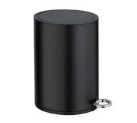 WENKO Cubo de pedal para cosmética Monza Easy Close negro mate 3 ltr. - Cubo de cosmética, cubo de basura con dispositivo automático de descenso Capacidad: 3 l, Acero, 18.5 x 25.5 x 24.5 cm, Negro