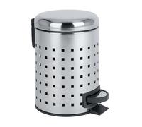 Wenko Cubo de Pedal Perforado Leman Acero Inoxidable, Brillante, 22.5 x 17 x 25 cm x 3 l