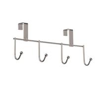 Wenko Cuelgapaños de 4 Ganchos para Puerta de Armario - 4 Ganchos, Metal Cromado, 24 x 10 x 6 cm, Cromo Brillante