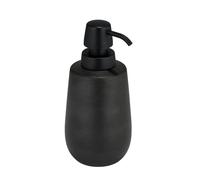 WENKO Dispensador de cerámica Mod. Nerno para jabón líquido o desinfectante en Color Negro Elegante con Cabezal de Bomba de plástico, Dimensiones 8 x 18,5 x 8 cm, 8 x 18,5 x 8 cm