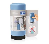 WENKO Dispensador de detergente Easy Squeez-e azul - Dosificador de jabón Capacidad: 0.25 l, Silicona, 6 x 14 x 6 cm, Azul
