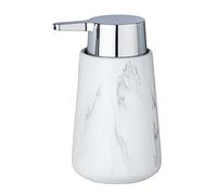 WENKO Dispensador de jabón Adrada cerámica - Dispensador de jabón líquido Capacidad: 0.33 l, Cerámica, 10.5 x 15 x 8.5 cm, Blanco