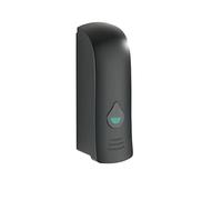 WENKO Dispensador de jabón desinfectante y desinfectante Ranera S negro, dispensador higiénico de pared para desinfectantes, jabón líquido, etc., fijación sin agujeros, capacidad: 280 ml
