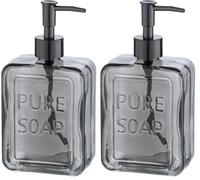 WENKO Dispensador de jabón Pure Soap, Color Gris (Paquete de 2)