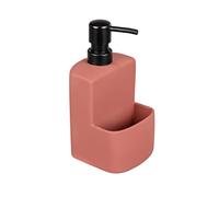 WENKO Dispensador de lavavajillas Festival Siena, dosificador para la cocina, cerámica de calidad con superficie suave, compartimento para estropajo, capacidad 380 ml, 10 x 18 x 10 cm, verde lima