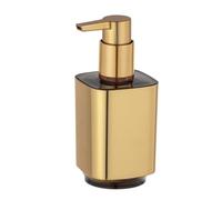 WENKO Dosificador de jabón Auron oro Capacidad: 0.3 l, Plástico, 7 x 16.5 x 8 cm, Oro
