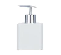 WENKO Dosificador de jabón Hexa blanco cerámica - Dispensador de jabón líquido Capacidad: 0.29 l, Cerámica, 7.5 x 13 x 8.5 cm, Blanco