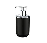 Wenko Dosificador jabón Brasil Nero - a Prueba de Rotura Capacidad: 0.32 l, Plástico (TPE), 7.3 x 16.5 x 9 cm, Negro