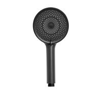 WENKO Ducha Mod, Softwater cabezal de mano negro mate 3 modos de chorro sin cal de agua Ø 12 cm apto calentadores instantáneos plástico ABS