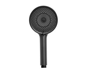 WENKO Ducha Mod, Softwater cabezal de mano negro mate 3 modos de chorro sin cal de agua Ø 12 cm apto calentadores instantáneos plástico ABS