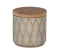 WENKO Envase universal Tupian beige cerámica - Bote para cosméticos, bote para algodón, Cerámica, 10 x 10.5 x 10 cm, Beige