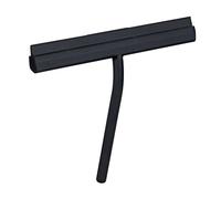 WENKO Escobilla de baño y Ducha Mod, Agana con Soporte magnético para Pared Silicona Negra y Acero Inoxidable Limpieza sin Rayas 25 x 4 x 22 cm