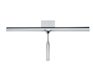 WENKO Escobilla de goma para baño Terni Jumbo - escobilla de ducha con fijación a pared para pegar, metal, 40 x 17 x 3,5 cm, cromo