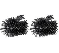 Wenko Escobilla de Repuesto de Silicona con Limpiador de Borde Ø 7,5 cm, Silicona, 7.5 x 9.3 x 7.5 cm, Negro (Paquete de 2)