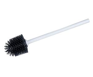 WENKO Escobilla de silicona para inodoro, escobilla de repuesto con mango antibacteriano y cabezal de silicona intercambiable para limpieza higiénica del inodoro, (An./P x Al.): Ø 7,5 x 35 cm, blanco