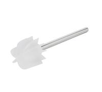 WENKO Escobilla de WC de repuesto con cabezal de silicona en blanco, escobilla de inodoro con cabezal de silicona duradera con efecto antiadherente y palo de acero inoxidable, Ø 7,5 x 35,5 cm