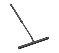 WENKO Escobilla telescópica para baño, rasqueta de Ducha Extensible, Doble Borde de Goma para Limpiar sin Rayas, Acero Inoxidable/Zinc Fundido a presión, 26 x 37-59 x 3 cm (Negro)