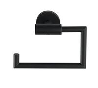 WENKO Portarrollos Bosio acero inoxidable Negro mate sin tapa incl. material de atornillado para montaje en pared Mate