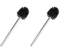 Wenko Escobillero de Repuesto con Mango Acero Mate - Cepillo de Reserva, Acero Inoxidable, 8 x 35 x 8 cm, Mate (Paquete de 2)