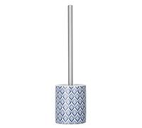 WENKO Escobillero Lorca azul cerámica - Escobillero para el inodoro combinado con portarrollos de papel higiénico, Cerámica, 10 x 39 x 10 cm, Azul