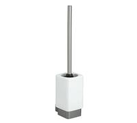 WENKO Escobillero Montella - Escobilla de inodoro con soporte para atornillar, inoxidable, Aluminio, 7.3 x 40 x 10.2 cm, Antracita