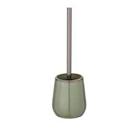 Wenko Escobillero Sirmione, Cerámica, Verde, 40 x 10,5 x 10,5 cm | juego completo con escobilla de plástico, cabezal intercambiable, Ø 10,5 x 40 cm, verde/cobre, Mod Sirmione