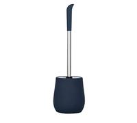 WENKO Escobillero Sydney azul oscuro cerámica - Escobillero para el inodoro con recubrimiento antideslizante suave al tacto, Cerámica, 12.5 x 39.5 x 12.5 cm, Azul mate
