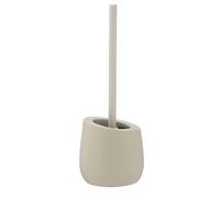 WENKO Escobillero WC Badi beige cerámica - Escobillero para el inodoro con cerdas de silicona y limpiador de borde, Cerámica, 13.5 x 38 x 13.5 cm, Beige