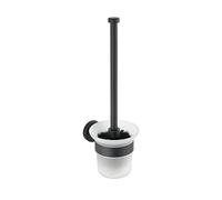 WENKO Escobillero WC Bosio Black mate acero inoxidable - Portaescobillas para el WC, Acero inoxidable, 10 x 35 x 14 cm, Mate