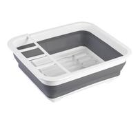 Wenko Escurreplatos Plegable, Polipropileno, Blanco/Gris, 31 x 36.5 x 13 cm